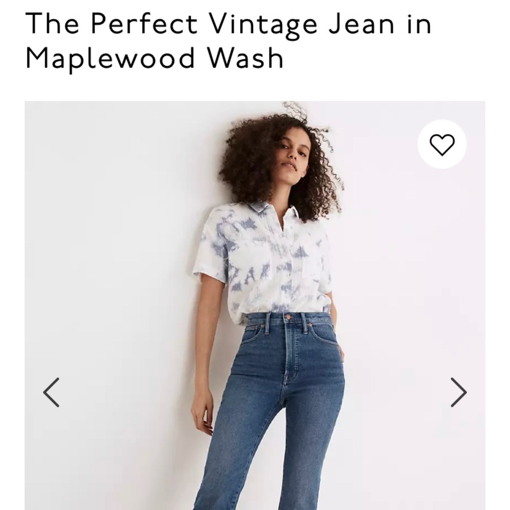 Madewell Perfect Vintage Jean in Maplewood Wash